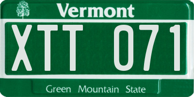 VT license plate XTT071