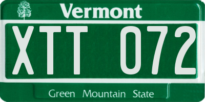 VT license plate XTT072