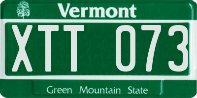 VT license plate XTT073