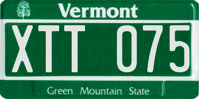VT license plate XTT075