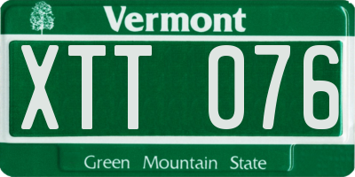 VT license plate XTT076