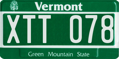 VT license plate XTT078
