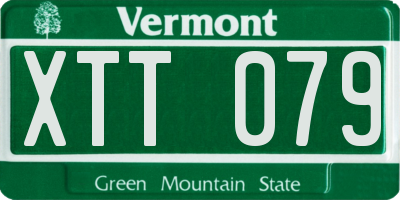 VT license plate XTT079