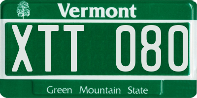 VT license plate XTT080