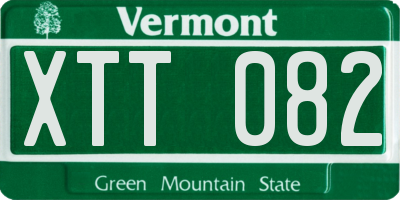 VT license plate XTT082