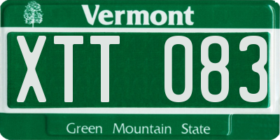 VT license plate XTT083