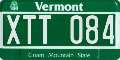 VT license plate XTT084