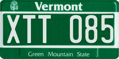 VT license plate XTT085