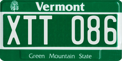 VT license plate XTT086