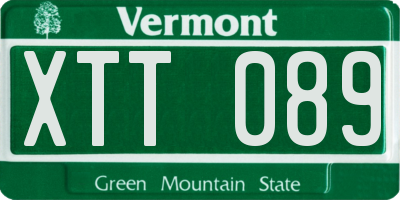 VT license plate XTT089