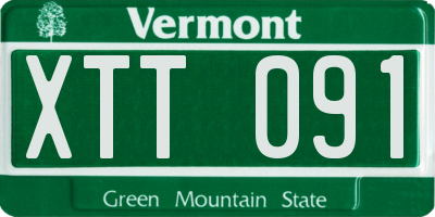 VT license plate XTT091