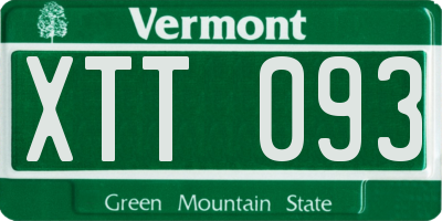 VT license plate XTT093