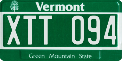 VT license plate XTT094