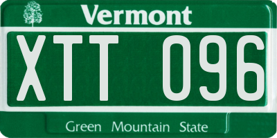 VT license plate XTT096