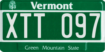 VT license plate XTT097