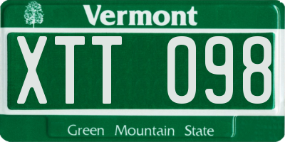 VT license plate XTT098