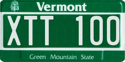 VT license plate XTT100