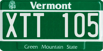 VT license plate XTT105