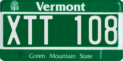VT license plate XTT108