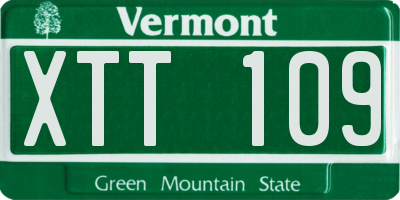 VT license plate XTT109
