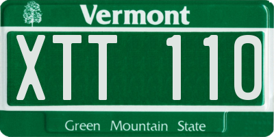 VT license plate XTT110