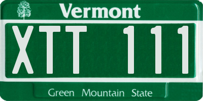 VT license plate XTT111