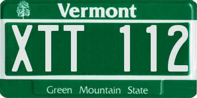 VT license plate XTT112