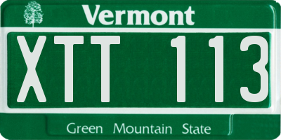 VT license plate XTT113