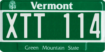 VT license plate XTT114