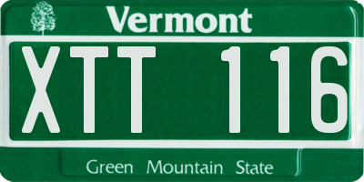 VT license plate XTT116