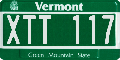 VT license plate XTT117