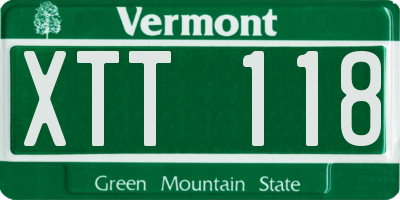 VT license plate XTT118