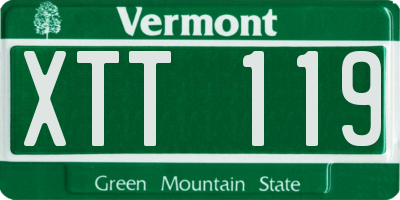 VT license plate XTT119