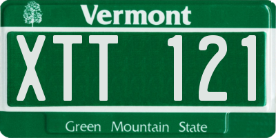 VT license plate XTT121