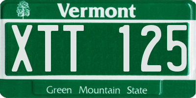 VT license plate XTT125