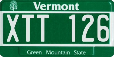 VT license plate XTT126