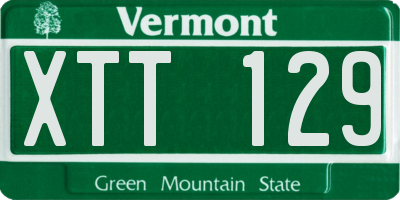 VT license plate XTT129