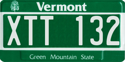 VT license plate XTT132