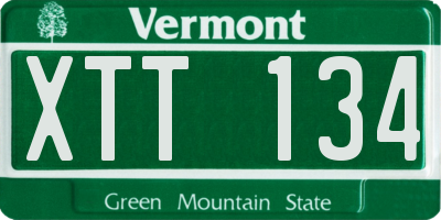 VT license plate XTT134