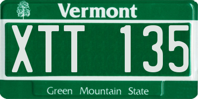 VT license plate XTT135