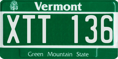 VT license plate XTT136