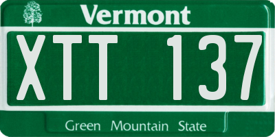 VT license plate XTT137
