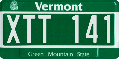 VT license plate XTT141