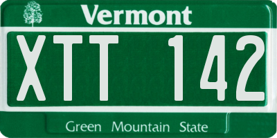 VT license plate XTT142