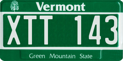 VT license plate XTT143