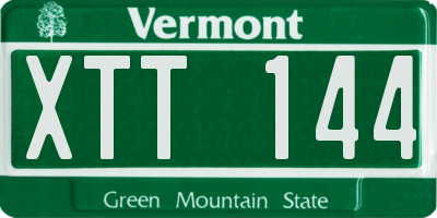 VT license plate XTT144
