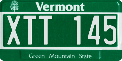 VT license plate XTT145