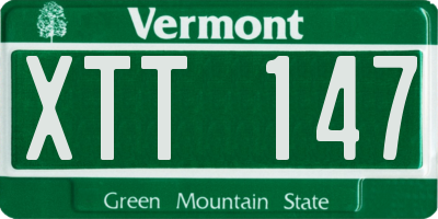 VT license plate XTT147