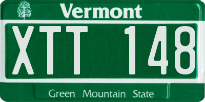 VT license plate XTT148