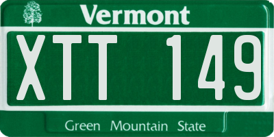 VT license plate XTT149